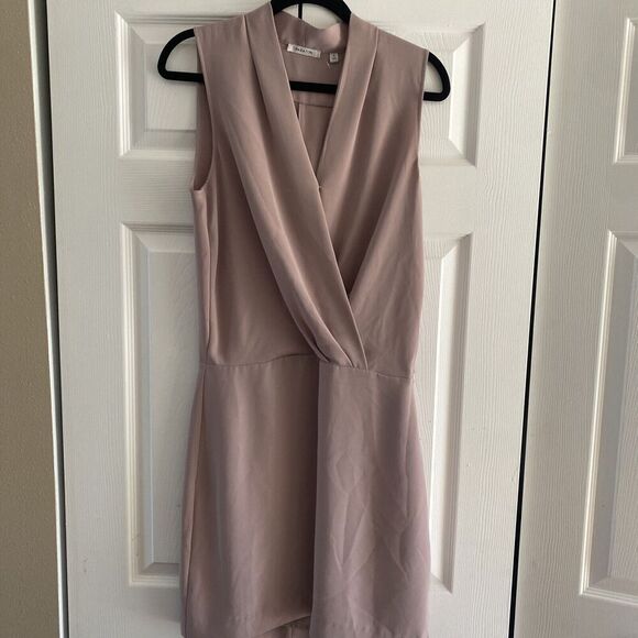 Babaton Aritzia Phoenix Dress Dusty Mauve Pink Faux Wrap Dress Size 8 - Picture 1 of 10